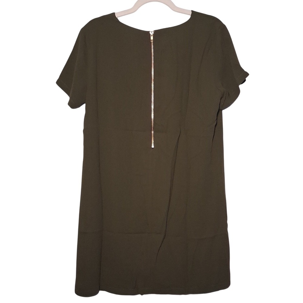 NWT Lulus Shift and Shout Olive Green Short Sleeve Mini Shift Dress M Party Mod - Picture 6 of 12